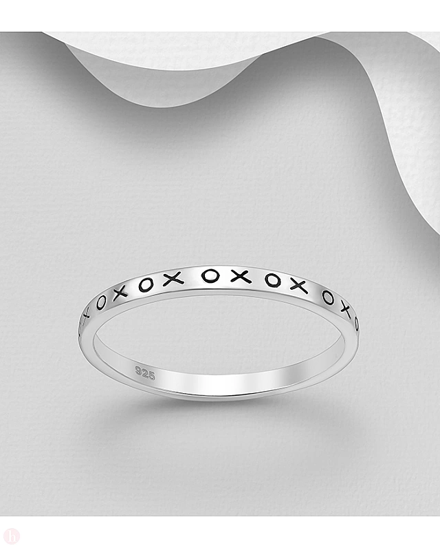 Inel din argint model XOXO