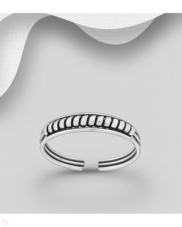Inel din argint pentru deget picior model spirale