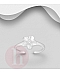 Inel din argint pentru deget picior, model floare cu cristal alb