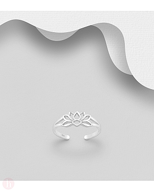 Inel din argint pentru picior model floare de lotus
