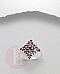 Inel mare argint romb cu cristale Zirconia rosii