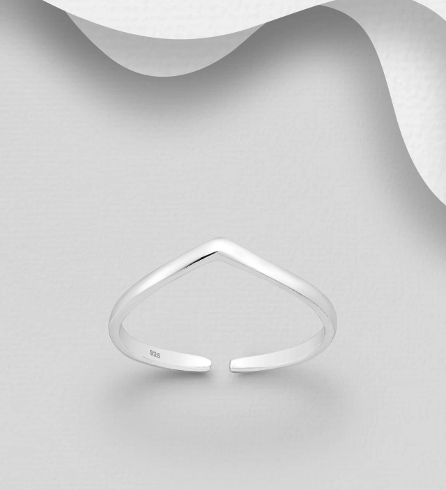 Inel picior argint model Chevron