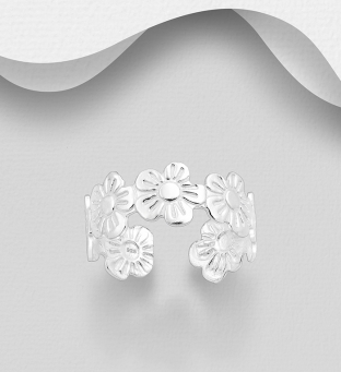 Inel picior argint model floral