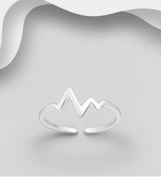Inel picior argint model puls Heartbeat