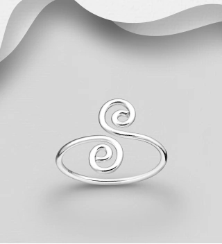 Inel subtire argint picior model spirale ajustabil