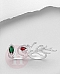 Inel supradimensionat argint cu cristale Zirconia colorate 