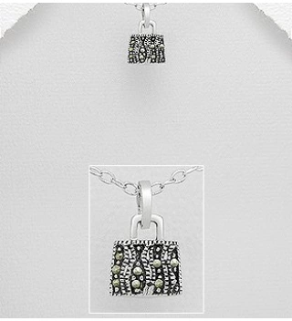 Pandantiv argint cu marcasite model poseta