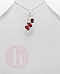 Pandantiv argint Cubic Zirconia rosii si albe