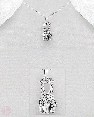 Pandantiv din argint model girafe indragostite