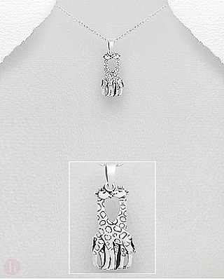 Pandantiv din argint model girafe indragostite