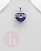 Pandantiv argint inima albastra lapis lazuli