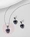 Set cercei si pandantiv argint cu marcasite model inima