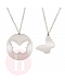 Set argint doua coliere mama fiica banut si fluture